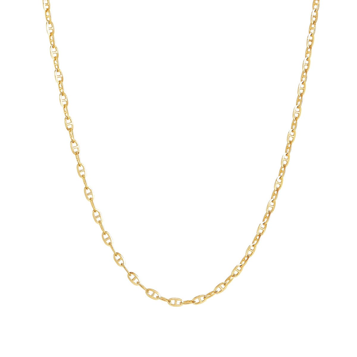 1.7mm 18-inch Solid Mariner Chain in 14K Yellow Gold