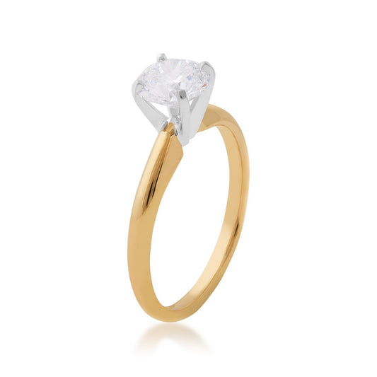 Adamante 1-1/2 ct. tw. Lab-Grown Round Brilliant Diamond Solitaire Engagement Ring in 14K Yellow Gold front view (2)