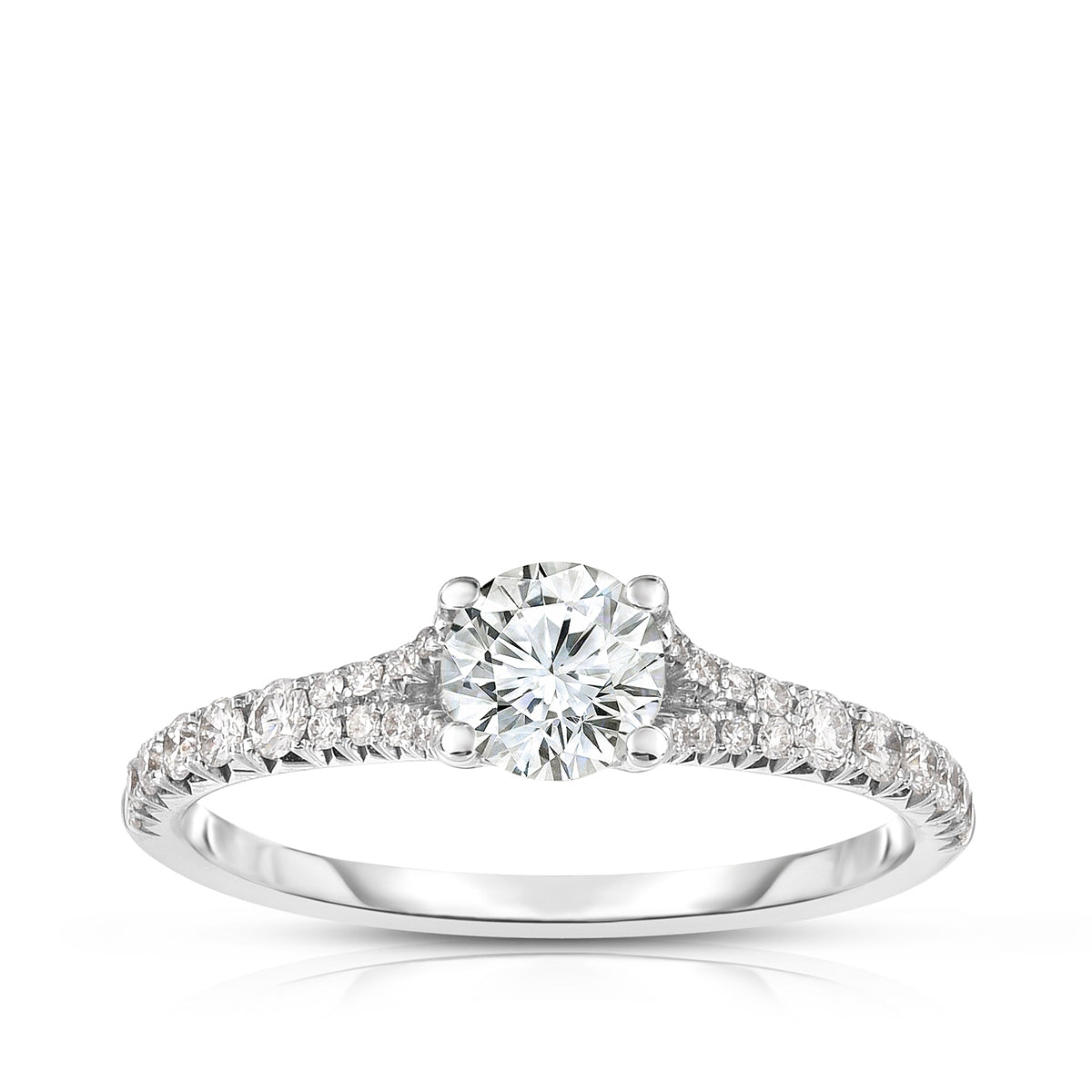 Natural 1-1/3 ct. tw. Round Brilliant Diamond Engagement Ring in Platinum (2)