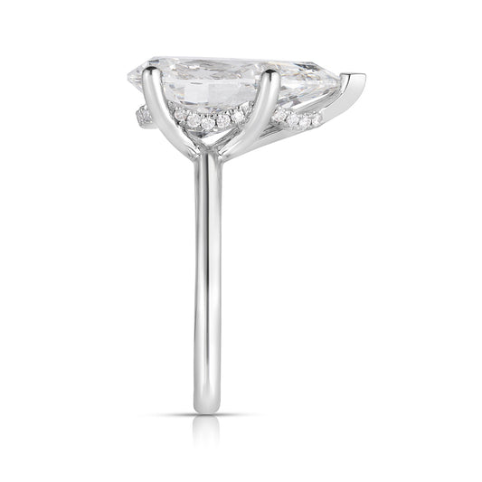 Adamante 6-1/5 ct. tw. Lab-Grown Pear Diamond Hidden Halo Engagement Ring in 14K White Gold front view