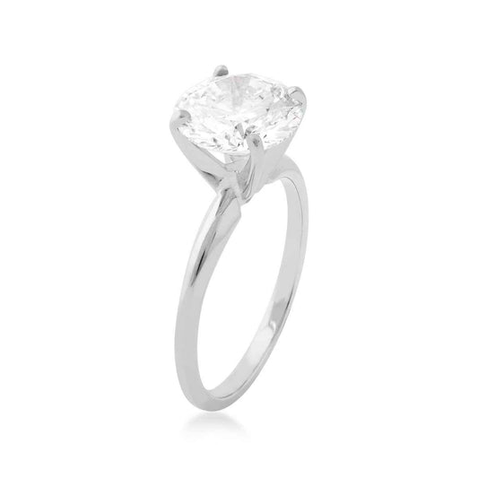 Adamante 3 ct. tw. Lab-Grown Round Brilliant Diamond Engagement Ring in 14K White Gold front view