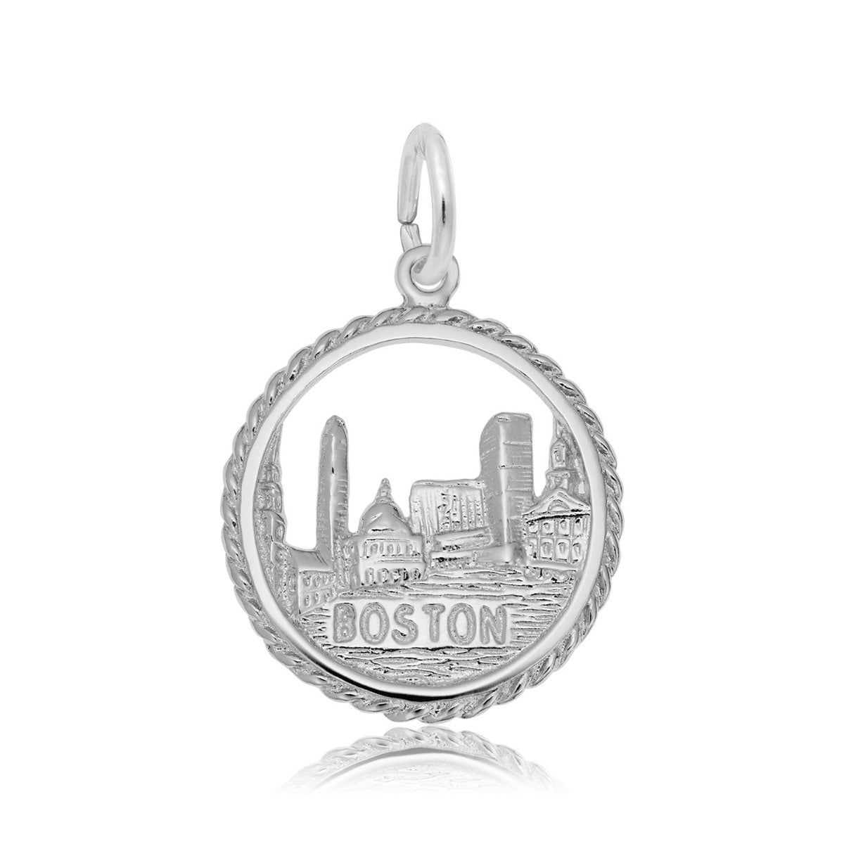 Boston Skyline Charm in Sterling Silver