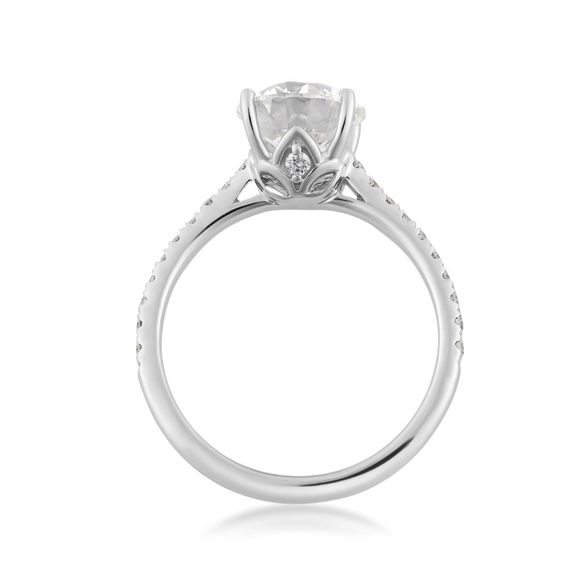 Radiance by Adamante 2-1/5 ct. tw. Lab-Grown Round Brilliant Diamond Engagement Ring in 14K White Gold close-up detail