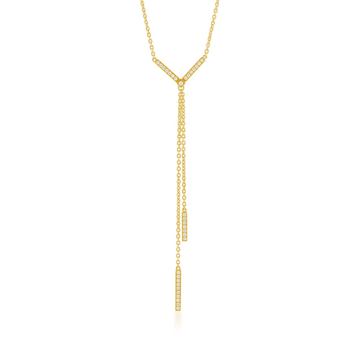 Sirus Tanya 1/5 ct. tw. Diamond Bar Lariat Necklace in 18K Yellow Gold