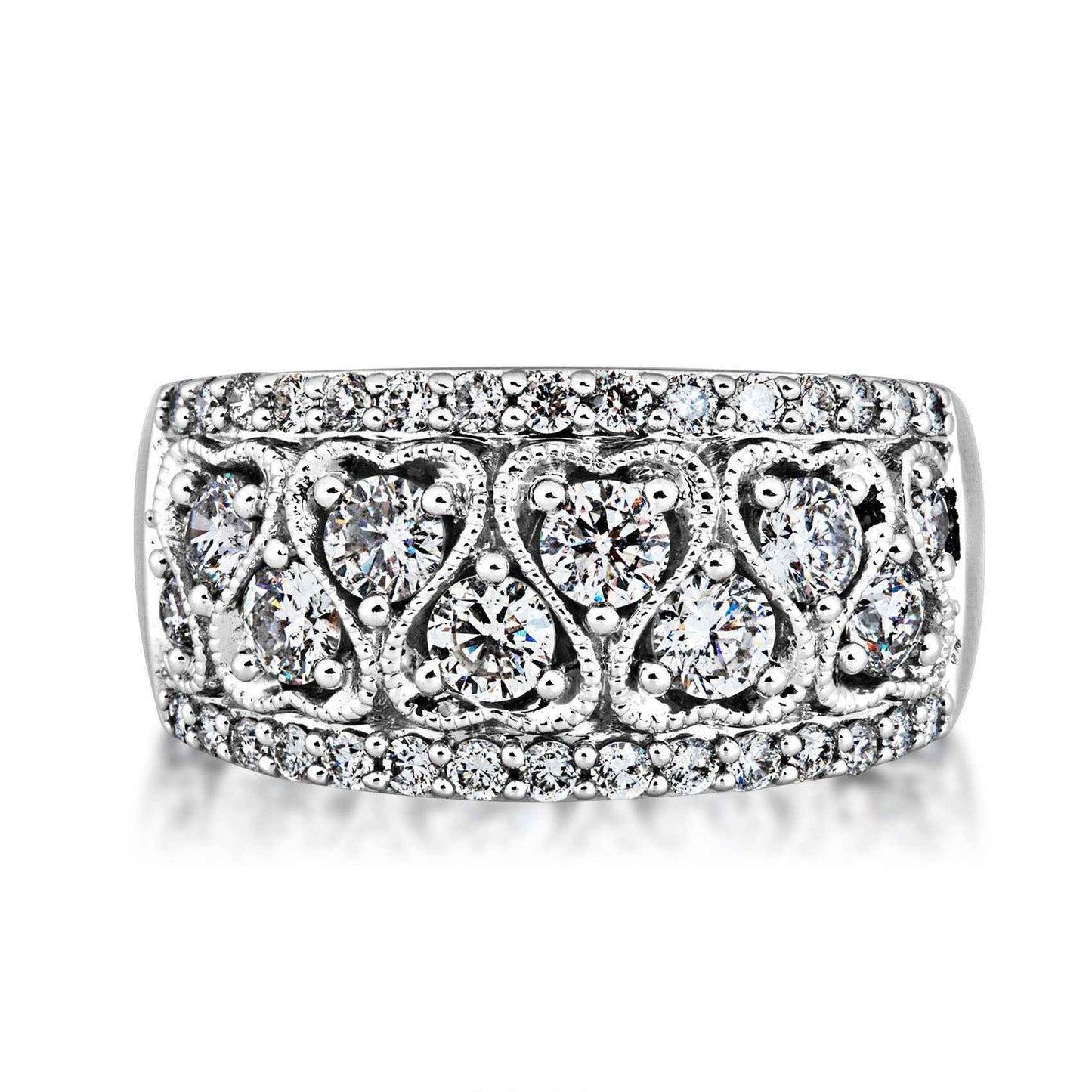 Diamond Fashion Ring in 14 Kt. White Gold front view