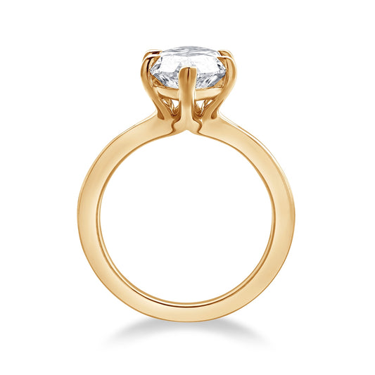 Adamante 5 ct. tw. Lab-Grown Marquise Diamond Solitaire Engagement Ring in 14K Yellow Gold close-up detail