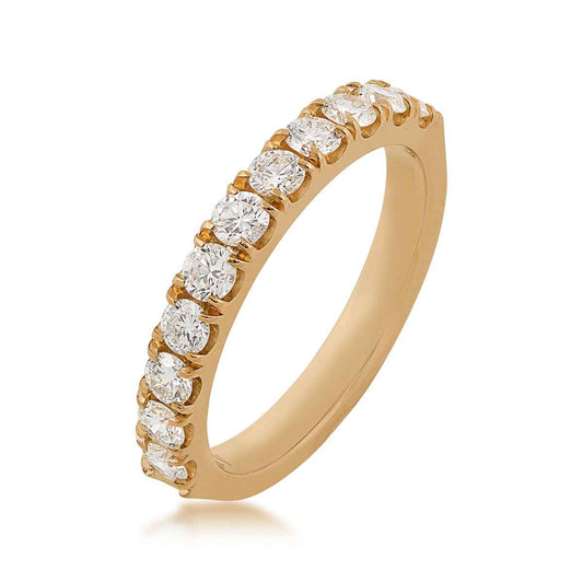 3/4 ct. tw. Round 11-Stone Diamond Anniversary Band in 14K Yellow Gold front view