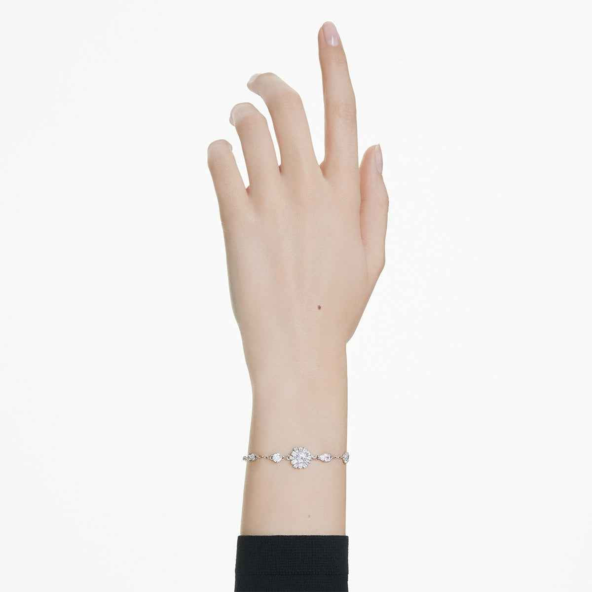 Swarovski Idyllia Snowflake Bracelet in White Rhodium Plating front view