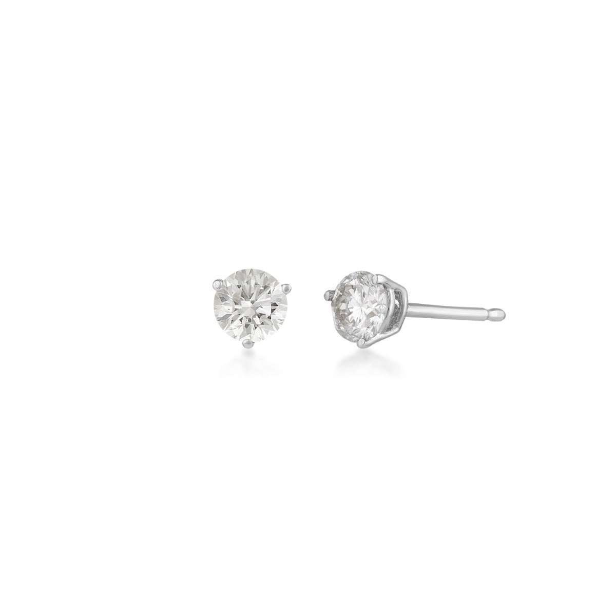 3/8 ct. tw. Round Brilliant Diamond Solitaire Earrings in 14K White Gold