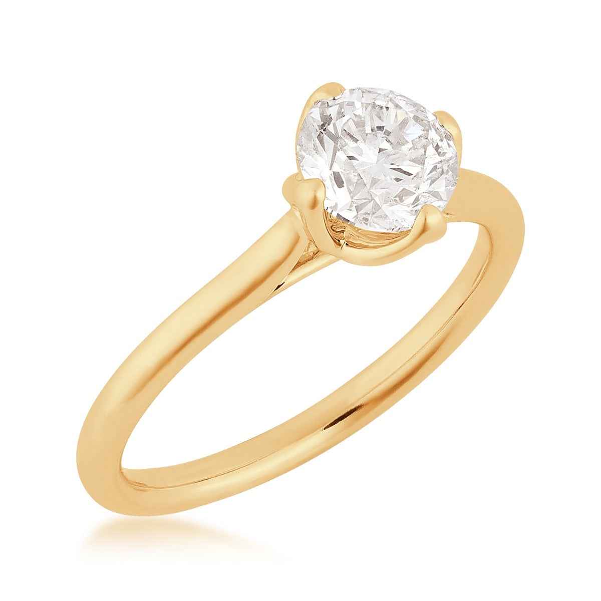 Canadian Rocks 1 ct. tw. Round Brilliant Diamond Solitaire Engagement Ring in 14K Yellow Gold front view