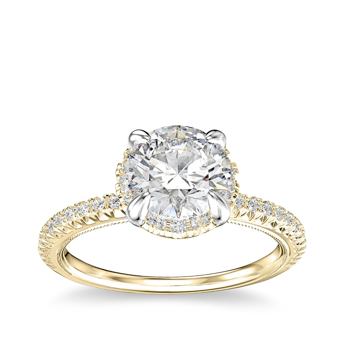 Canadian Rocks 1-1/5 ct. tw. Round Brilliant Diamond Halo Engagement Ring in 14K Yellow Gold