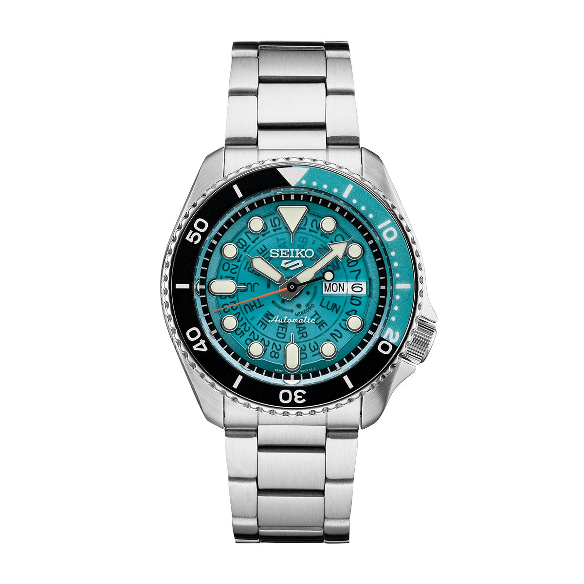 Seiko Men's 5 Sports Automatic Stainless Steel Watch with Teal Dial