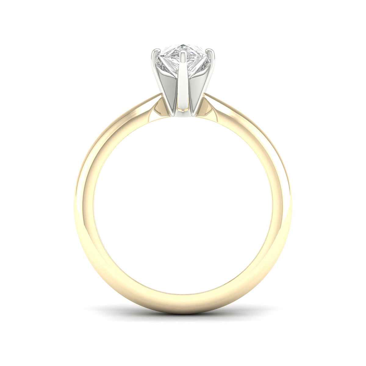 Adamante 3/4 ct. tw. Pear Lab-Grown Diamond Solitaire Engagement Ring in 14K Yellow Gold close-up detail