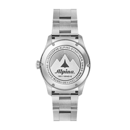 Alpina Men's Startimer Pilot Automatic Stainless Steel Watch with Black Dial close-up detail (2)