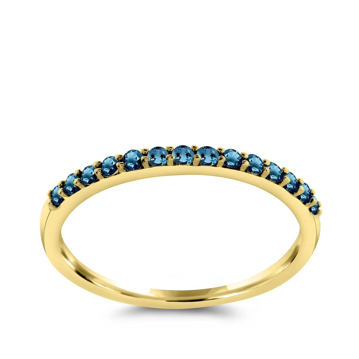 London Blue Topaz Stackable Ring in 10K Yellow Gold
