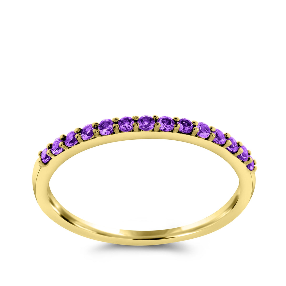 Amethyst Stackable Ring in 10K Yellow Gold