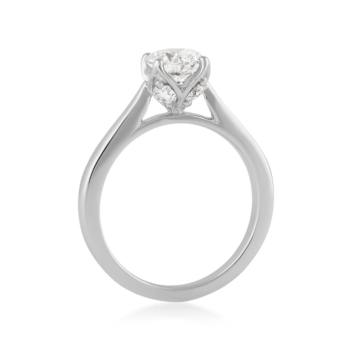 Adamante 1-1/4 ct. tw. Lab-Grown Round Brilliant Diamond Solitaire Engagement Ring in 14K White Gold close-up detail