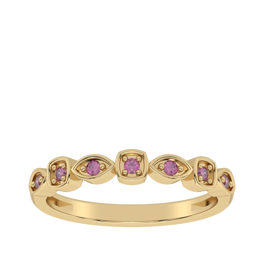 Rhodolite Garnet Stackable Ring in 10K Yellow Gold