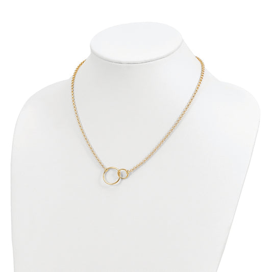 Linked Circle Necklace in 10K Yellow Gold front view