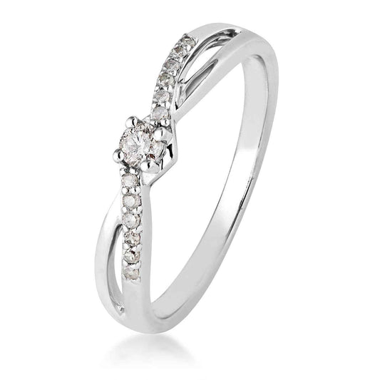 I Promise 1/7 ct. tw. Round Diamond Promise Ring in 10K White Gold front view