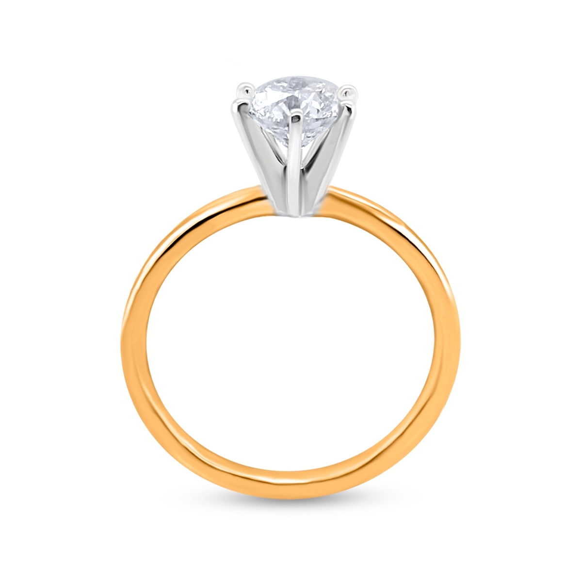 Premier Natural 1-1/2 ct. tw. Round Brilliant Diamond Solitaire Engagement Ring in 14K Yellow Gold close-up detail