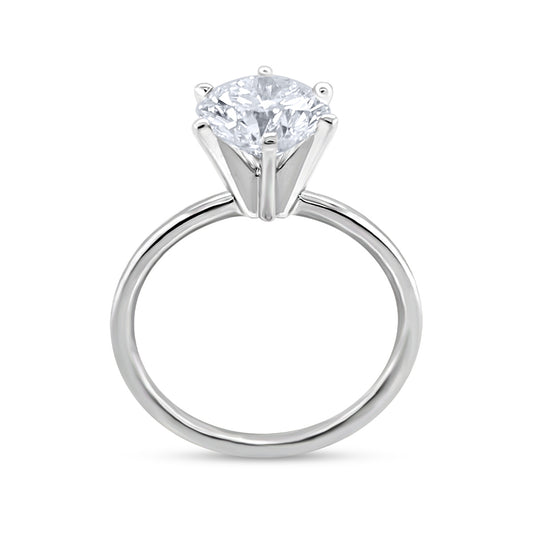 Premier Natural 2 ct. tw. Round Brilliant Diamond Solitaire Engagement Ring in 14K White Gold close-up detail