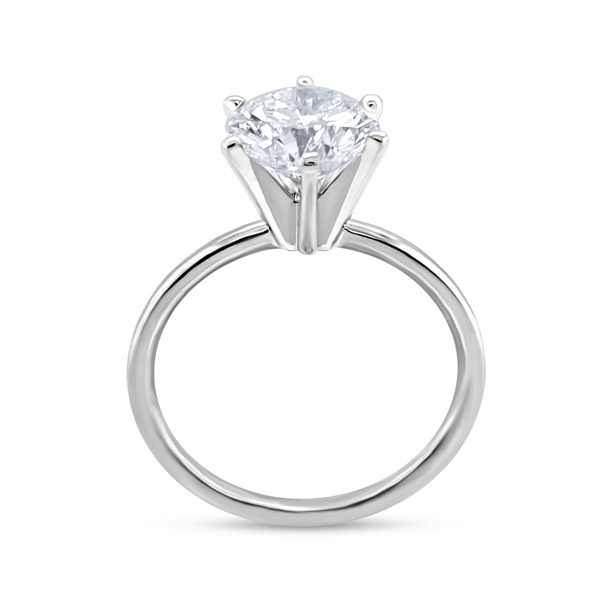 Premier Natural 2 ct. tw. Round Brilliant Diamond Solitaire Engagement Ring in 14K White Gold close-up detail