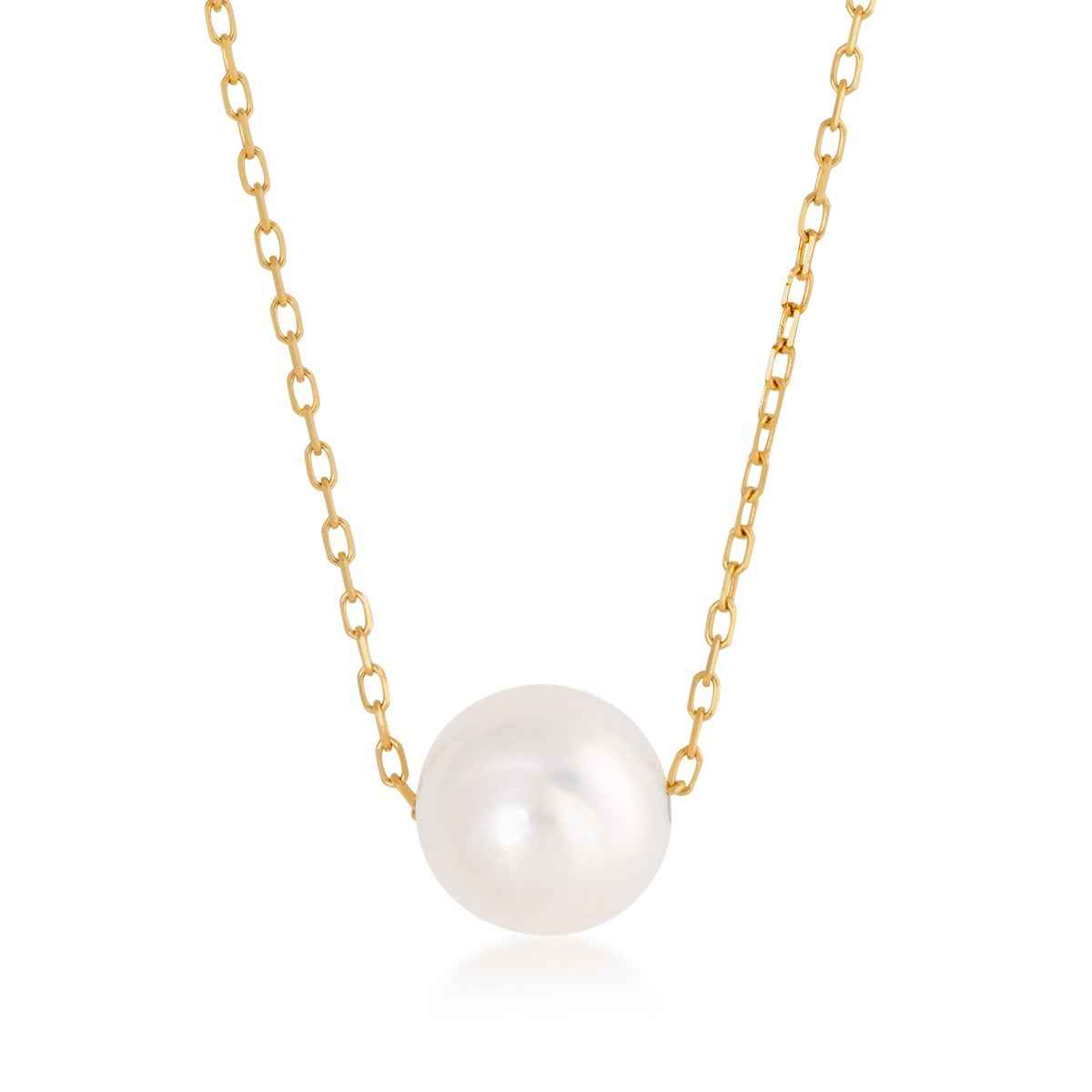 Freshwater Cultured Pearl Slide Pendant in 10K Yellow Gold