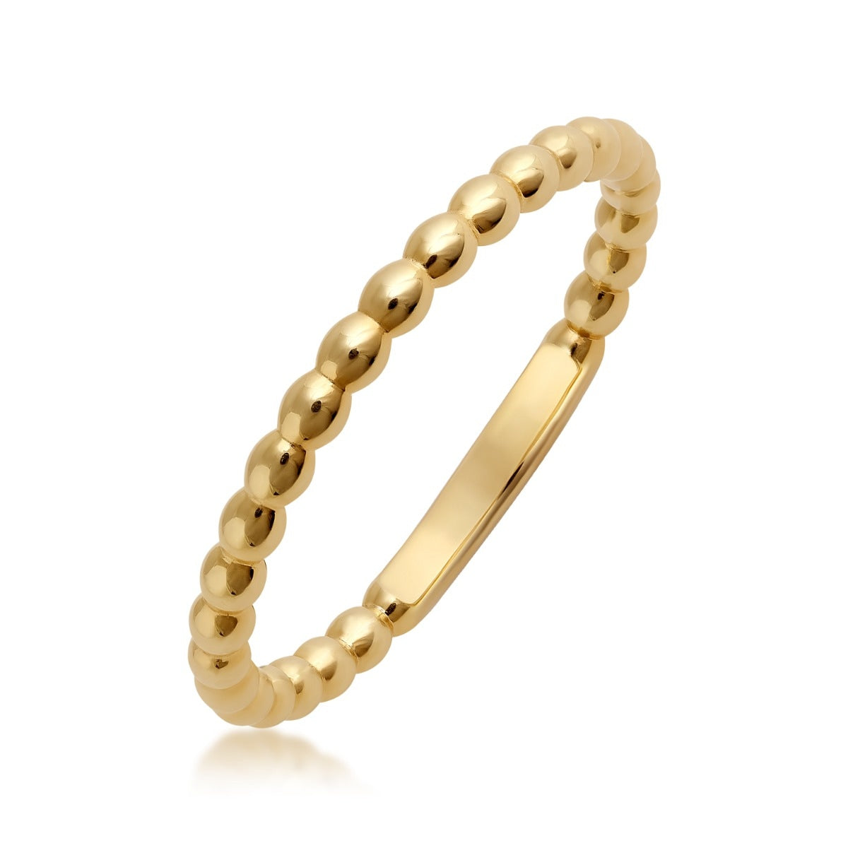 Bead Ring in 10K Yellow Gold front view