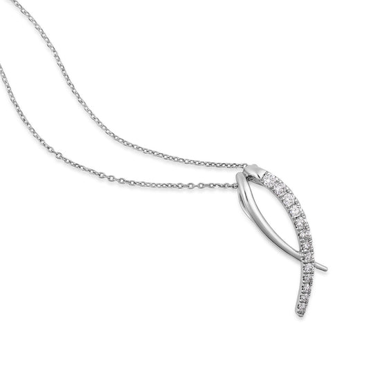 Journey 1/4 ct. tw. Diamond Graduated Pendant in 10K White Gold front view