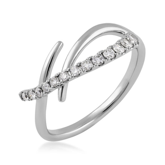 Journey 1/4 ct. tw. Diamond Graduated Ring in 10K White Gold front view