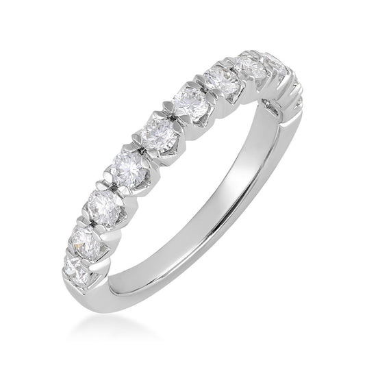 Adamante 3/4 ct. tw. Lab-Grown Round Brilliant Diamond Anniversary Ring in 14K White Gold front view