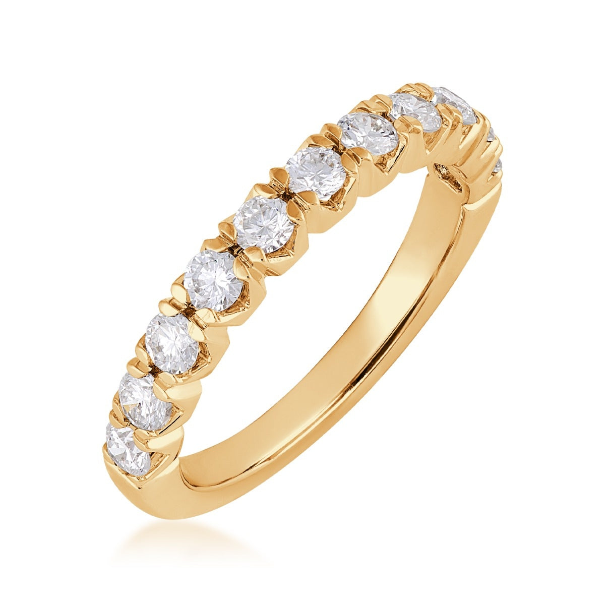 Adamante 3/4 ct. tw. Lab-Grown Round Brilliant Diamond Anniversary Ring in 14K Yellow Gold front view