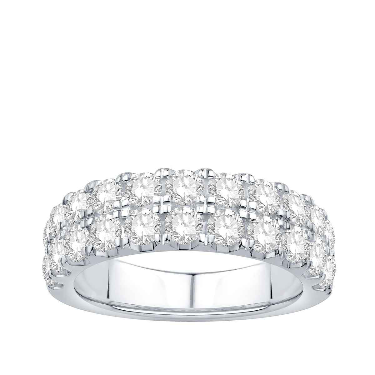 Adamante 2 ct. tw. Lab-Grown Diamond Two Row Anniversary Ring in 14K White Gold
