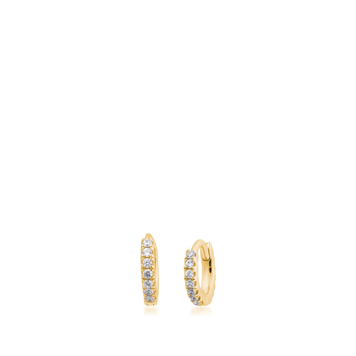 1/6 ct. tw. Diamond Micro Huggie Hoop Earrings in 14K Yellow Gold