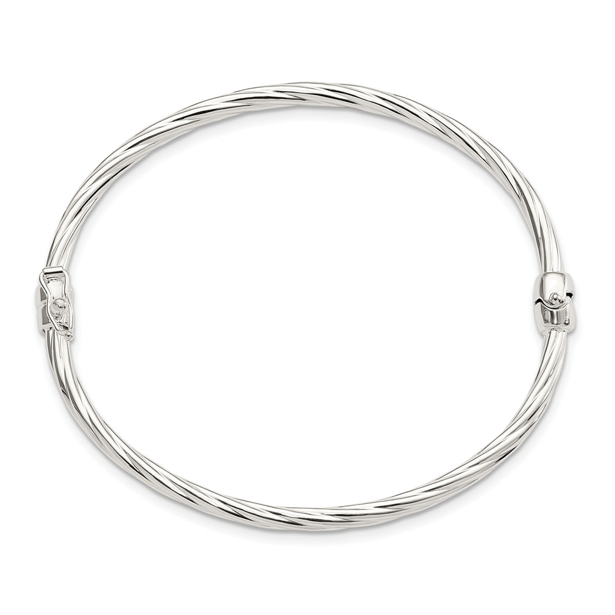 Twisted Bangle in Sterling Silver front view
