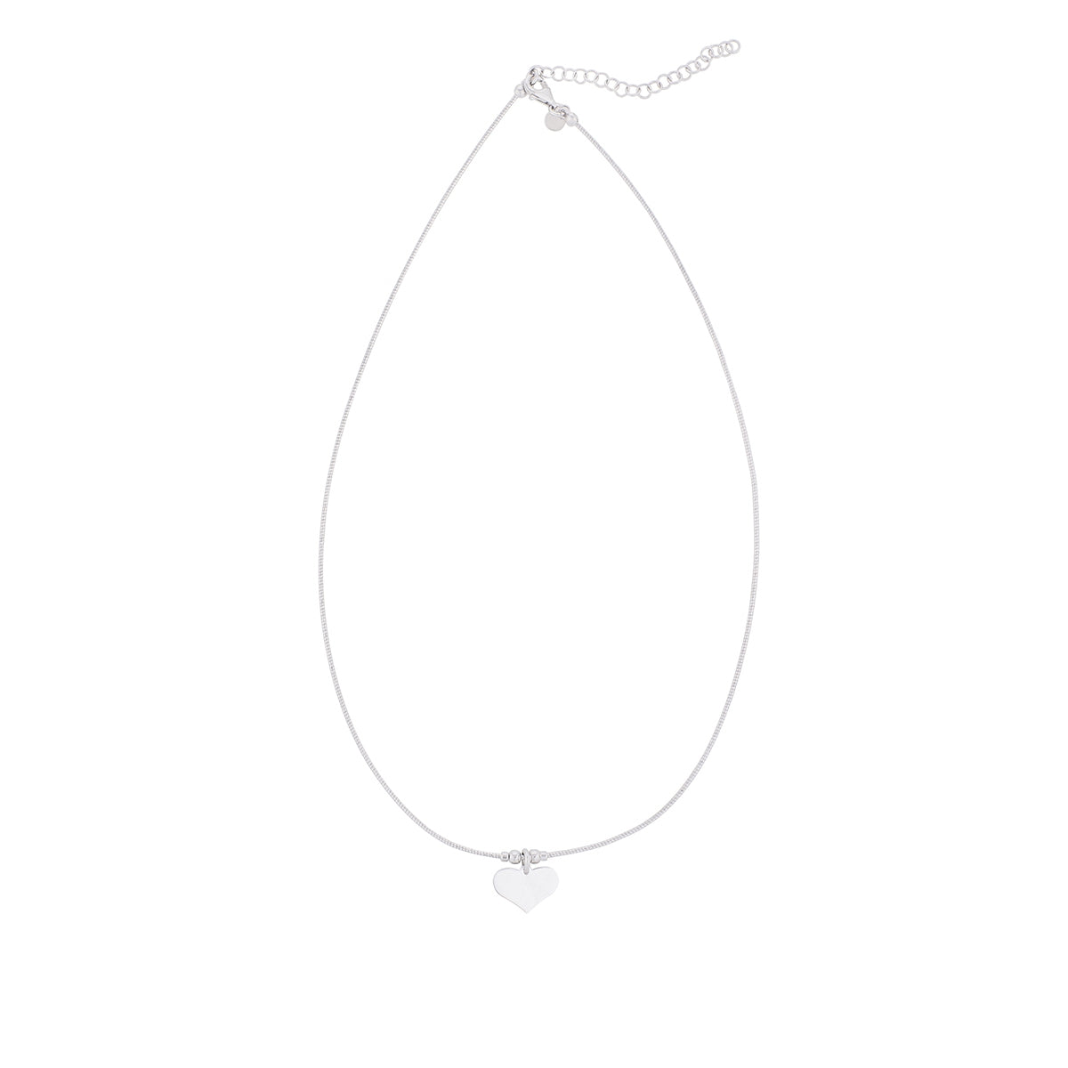 Wire Heart Necklace in Sterling Silver front view