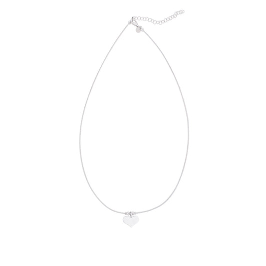 Wire Heart Necklace in Sterling Silver front view