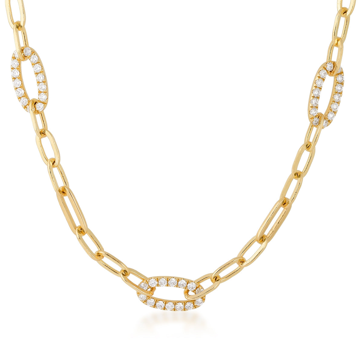 Demi Fine 1/2 ct. tw. Diamond Paperclip Link Necklace in 14K Yellow Gold