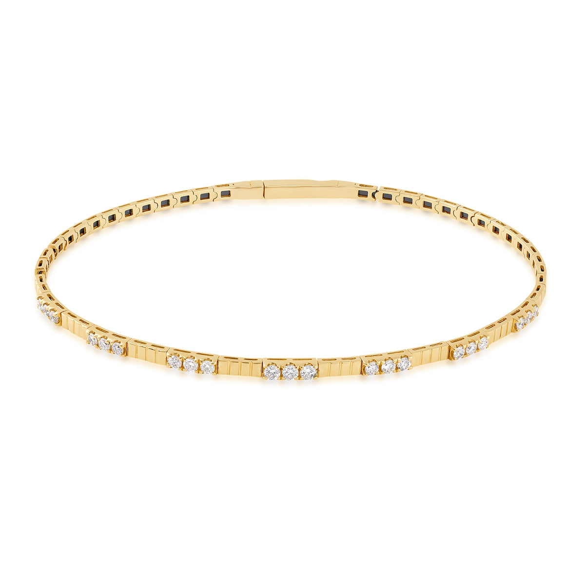 Demi Fine 3/8 ct. tw. Diamond Flexible Bangle in 14K Yellow Gold