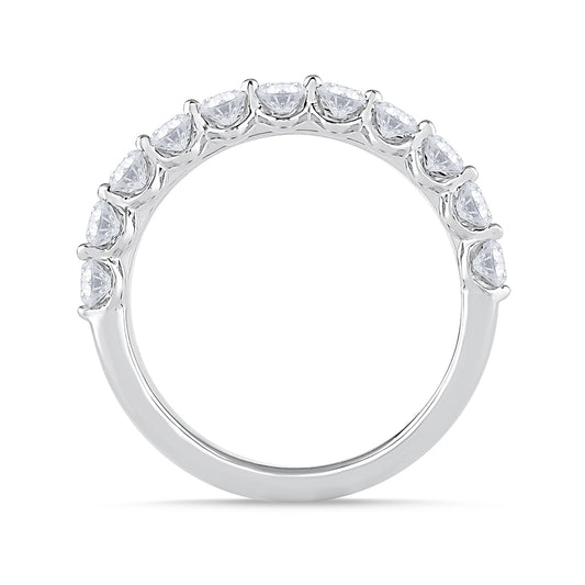 1 ct. tw. Diamond Two Row Anniversary Ring in 14K White Gold front view