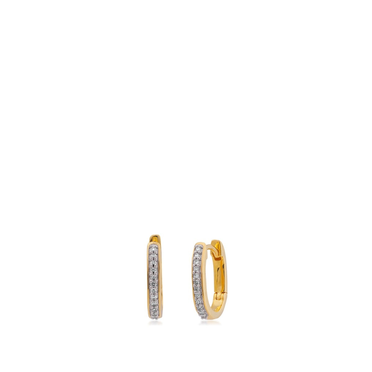 Demi Fine 1/10 ct. tw. Diamond Hoop Earrings in 10K Yellow Gold