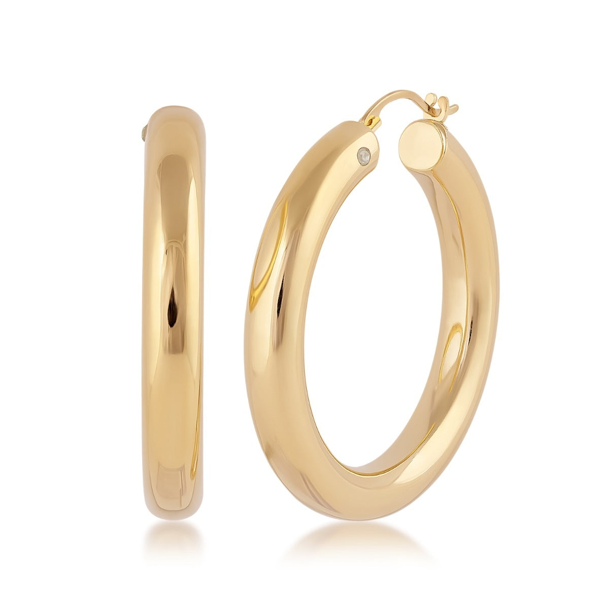 Evergold 30mm Resin Core Hoop Earrings in 14K Yellow Gold
