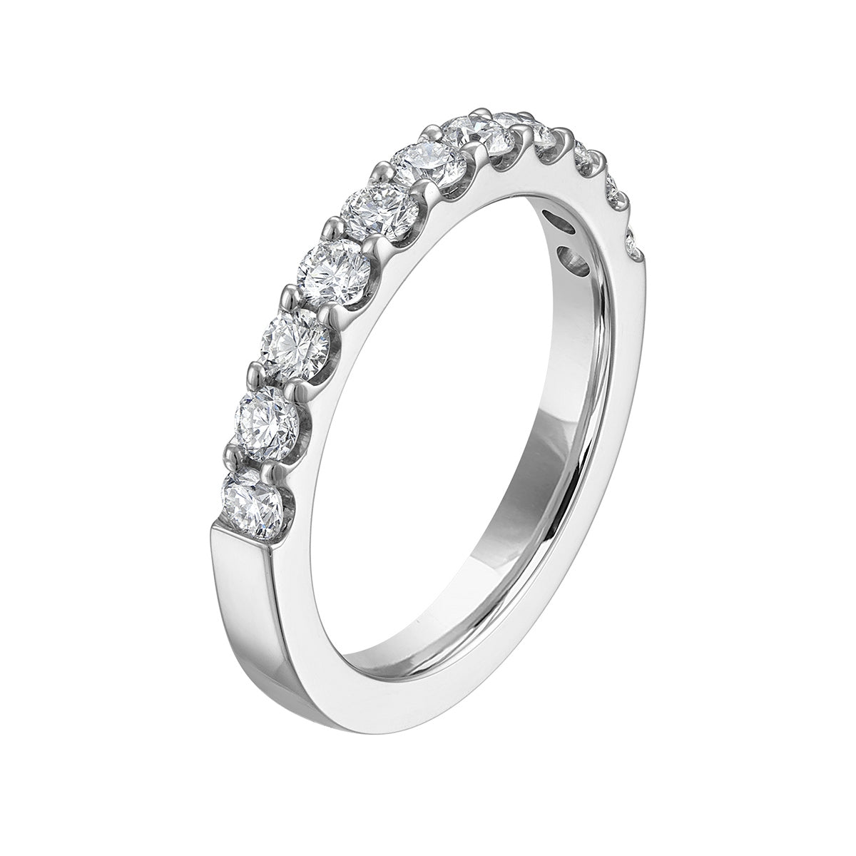 1/5 ct. tw. Diamond Anniversary Ring in 14K White Gold front view