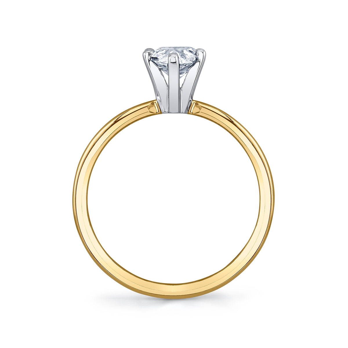 Premier Natural 1 ct. tw. Pear Diamond Solitaire Engagement Ring in 14K Yellow Gold close-up detail