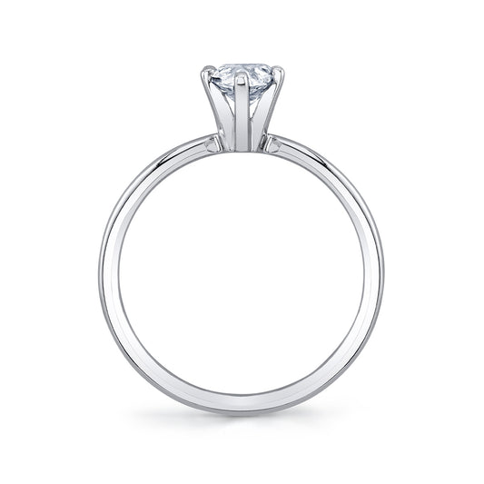 Premier Natural 3/4 ct. tw. Pear Diamond Solitaire Engagement Ring in 14K White Gold close-up detail