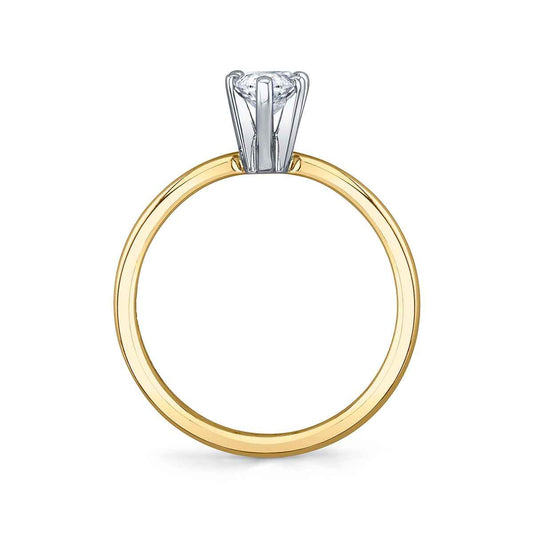 Premier Natural 3/4 ct. tw. Pear Diamond Solitaire Engagement Ring in 14K Yellow Gold close-up detail