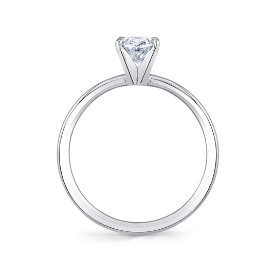 Premier Natural 3/4 ct. tw. Oval Diamond Solitaire Engagement Ring in 14K White Gold close-up detail