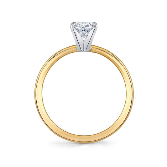 Premier Natural 3/4 ct. tw. Oval Diamond Solitaire Engagement Ring in 14K Yellow Gold close-up detail