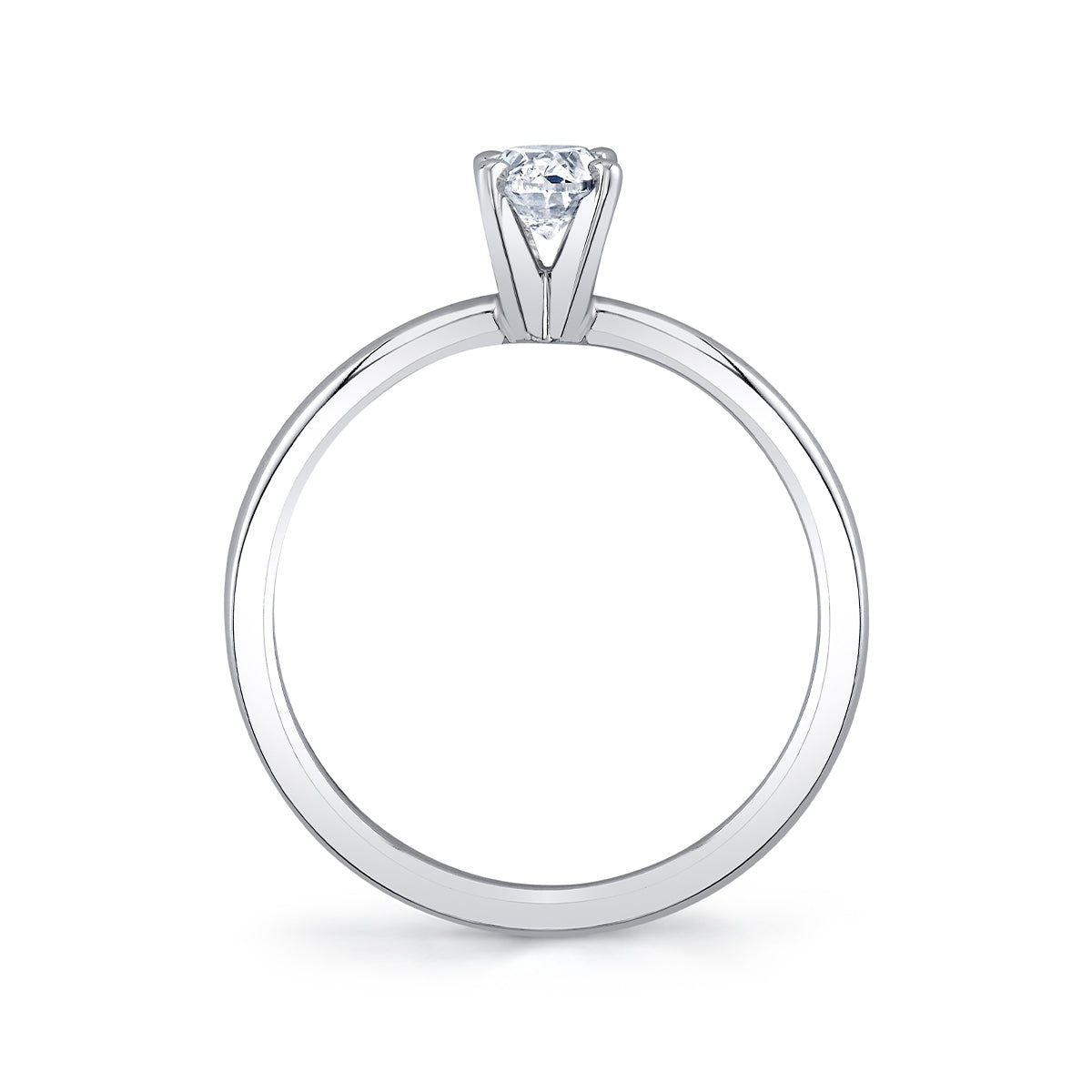 Premier Natural 1/2 ct. tw. Oval Diamond Solitaire Engagement Ring in 14K White Gold front view